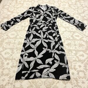 NWT Loft Ribbon Wrap shirt Dress Black White Midi Women Sz 2 Beach Resort Cruise